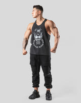 Lion Ring Vintage Training Tanktop - Black