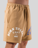 LÝFT × Power House Gym Sweat Shorts - Beige