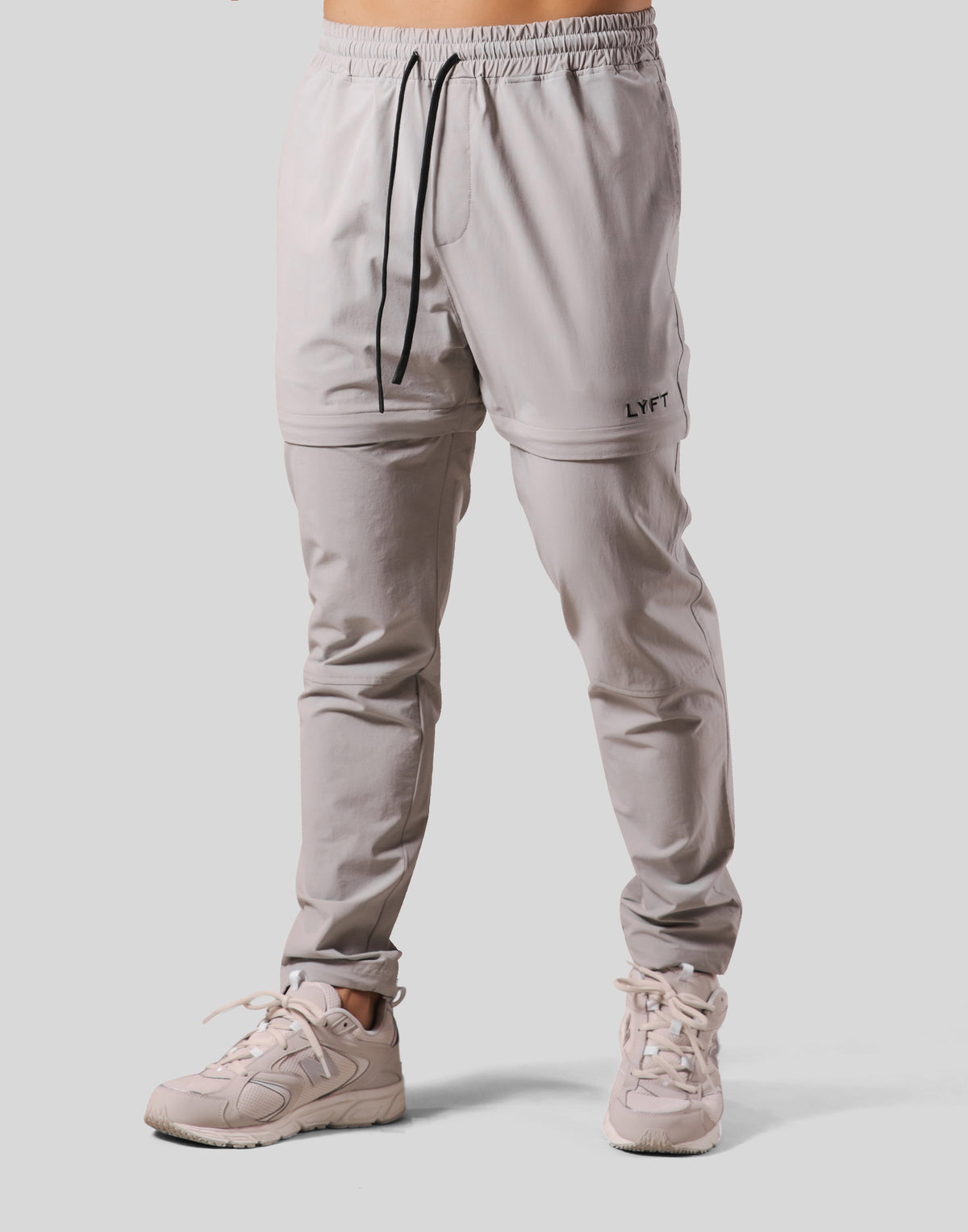 Back Message Separate Nylon Pants - Grey