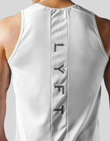 Back Mesh Pattern Stretch Tanktop - White