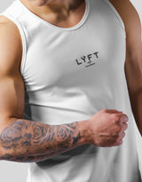 Back Mesh Pattern Stretch Tanktop - White