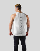 Back Mesh Pattern Stretch Tanktop - White