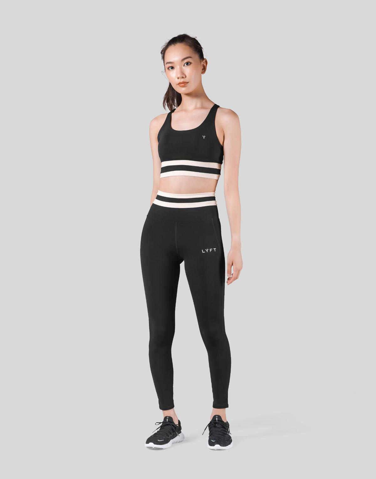 Stripe Cross Strap Bratop - Black