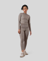 Stretch Slim Long Sleeve T-Shirt - Light Brown