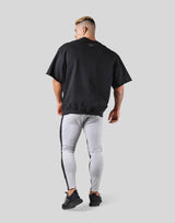 Neck Paint Sweat Big T-Shirt - Black