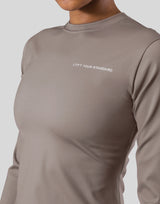 Stretch Slim Long Sleeve T-Shirt - Light Brown