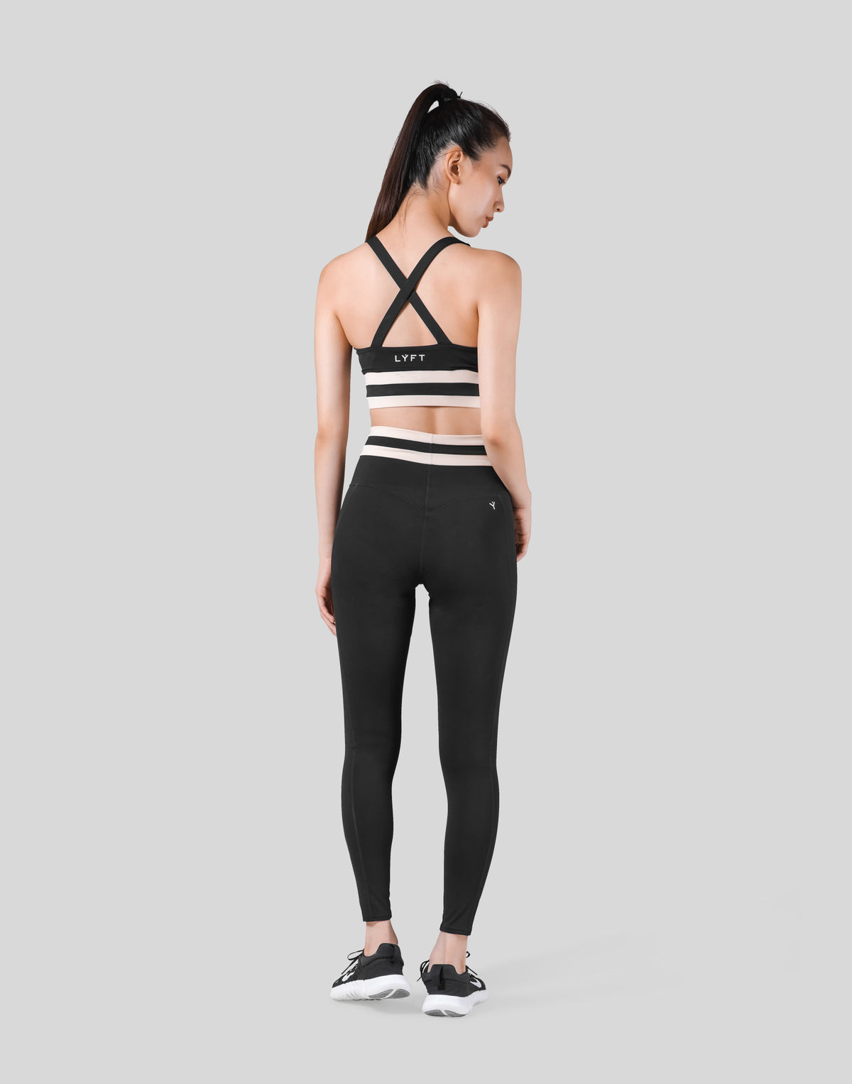 Stripe Cross Strap Bratop - Black