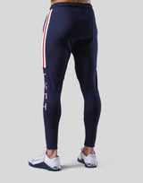 Stripe Logo Half Cut 3 Line Pants - Navy