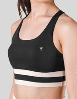 Stripe Cross Strap Bratop - Black