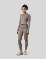 Stretch Slim Long Sleeve T-Shirt - Light Brown