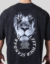 Lion Ring Vintage Big T-Shirt - Black