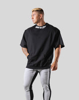 Neck Paint Sweat Big T-Shirt - Black