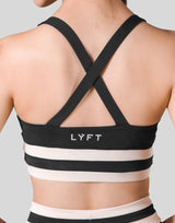 Stripe Cross Strap Bratop - Black