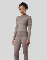 Stretch Slim Long Sleeve T-Shirt - Light Brown