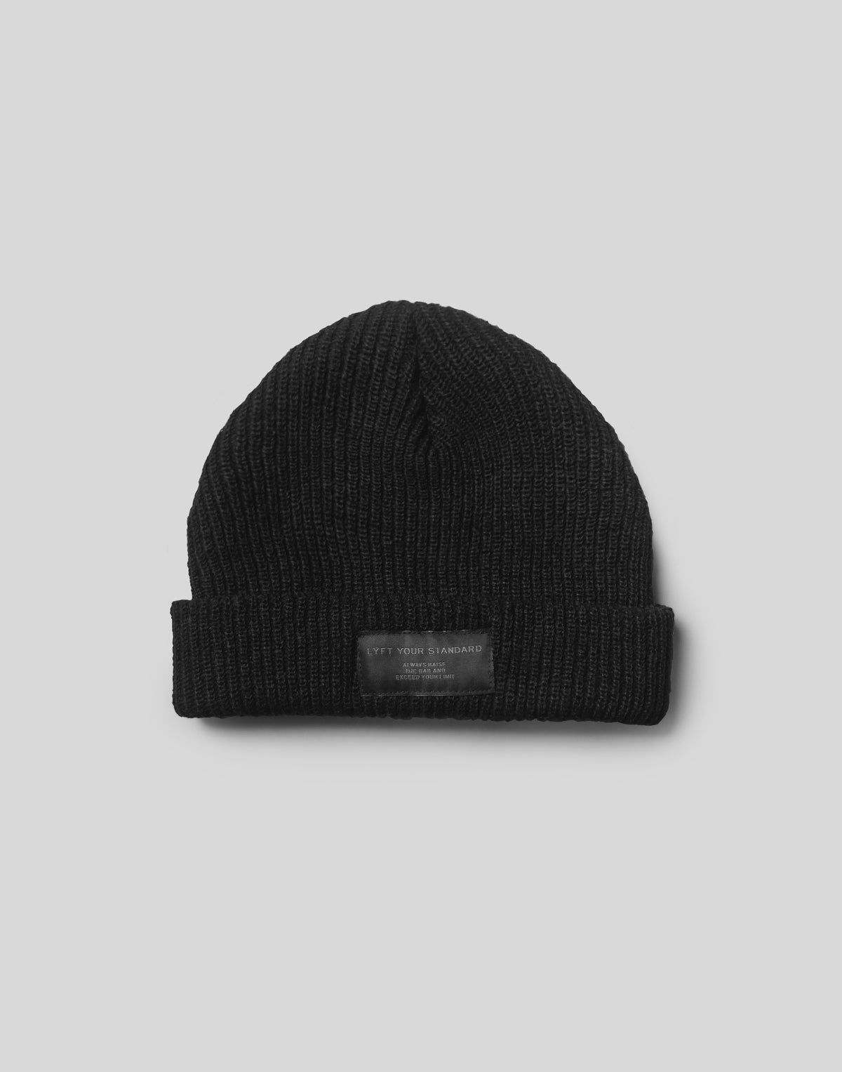 Woven Label Knit Cap - Black