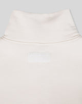 Loose Fit Zip Up Sweat Jacket - Ivory / Coral