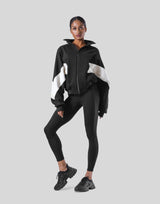 Loose Fit Zip Up Sweat Jacket - Black