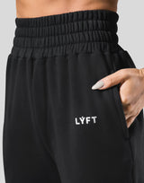 Wide Rib Baggy Sweat Pants - Black