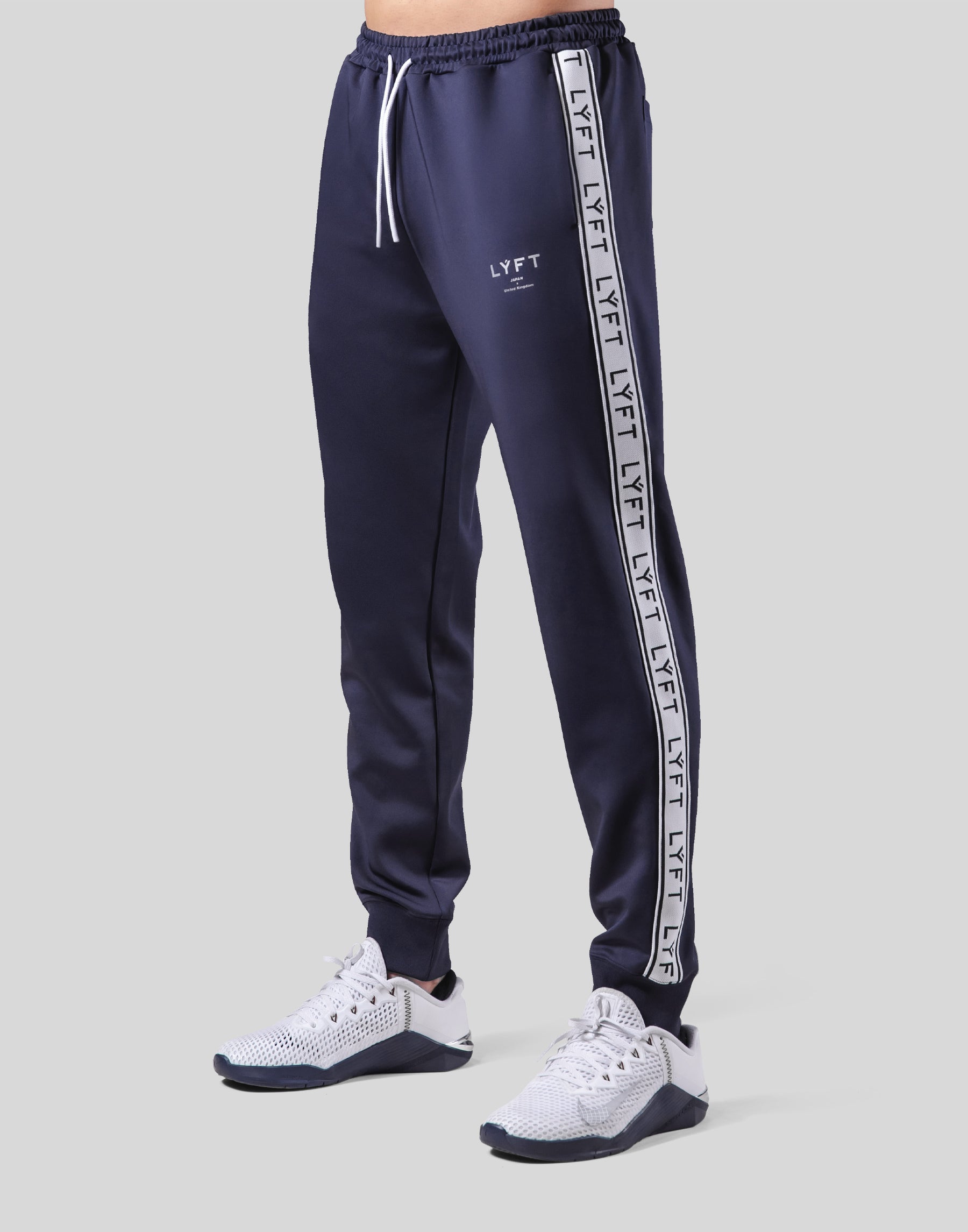 LÝFT Logo Line Jersey Pants - Navy