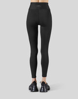 Ribbed Lace-Up Leggings - Black