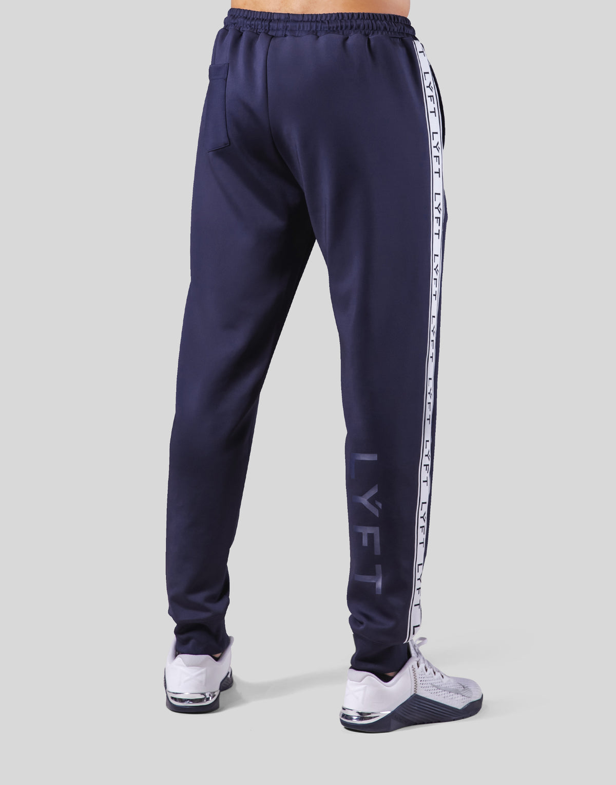 LÝFT Logo Line Jersey Pants - Navy