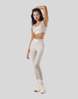 Woven Label Double Cross Strap Bratop - Ivory