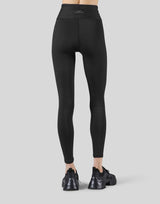 Ribbed Lace-Up Leggings - Black