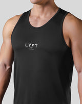 Back Mesh Pattern Stretch Tanktop - Black