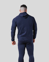 One Line Stretch Zip-Up Hoodie - Navy