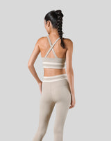 Stripe Cross Strap Bratop - Beige