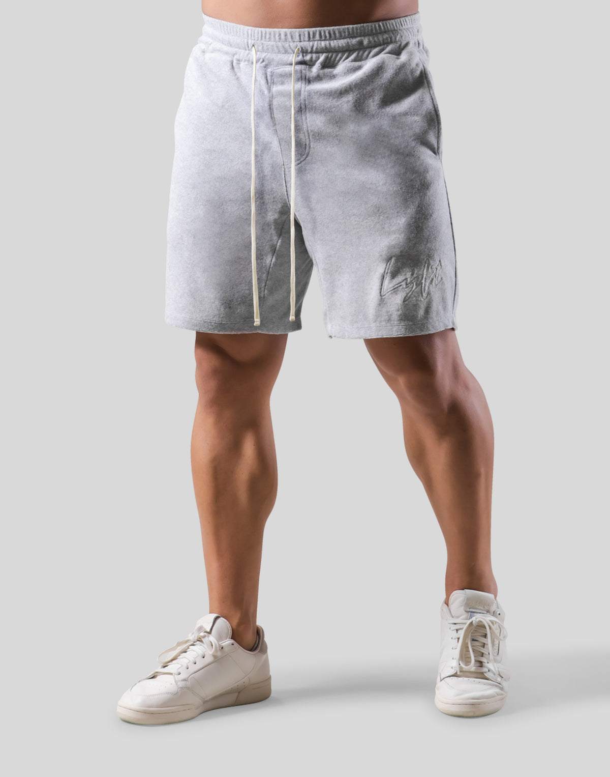 Script Logo Pile Shorts - Grey