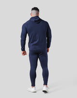 One Line Stretch Zip-Up Hoodie - Navy