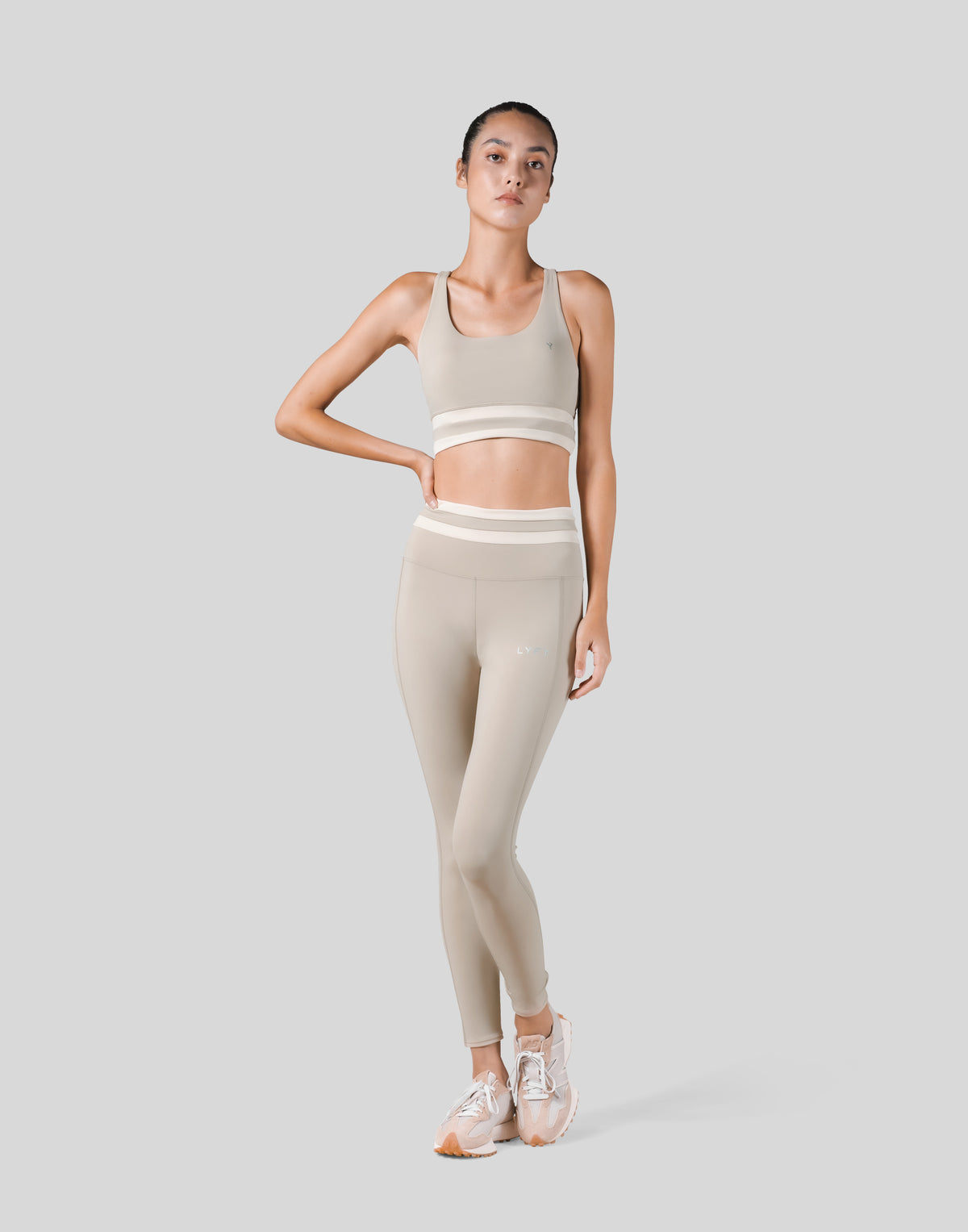 Stripe Cross Strap Bratop - Beige
