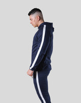 One Line Stretch Zip-Up Hoodie - Navy