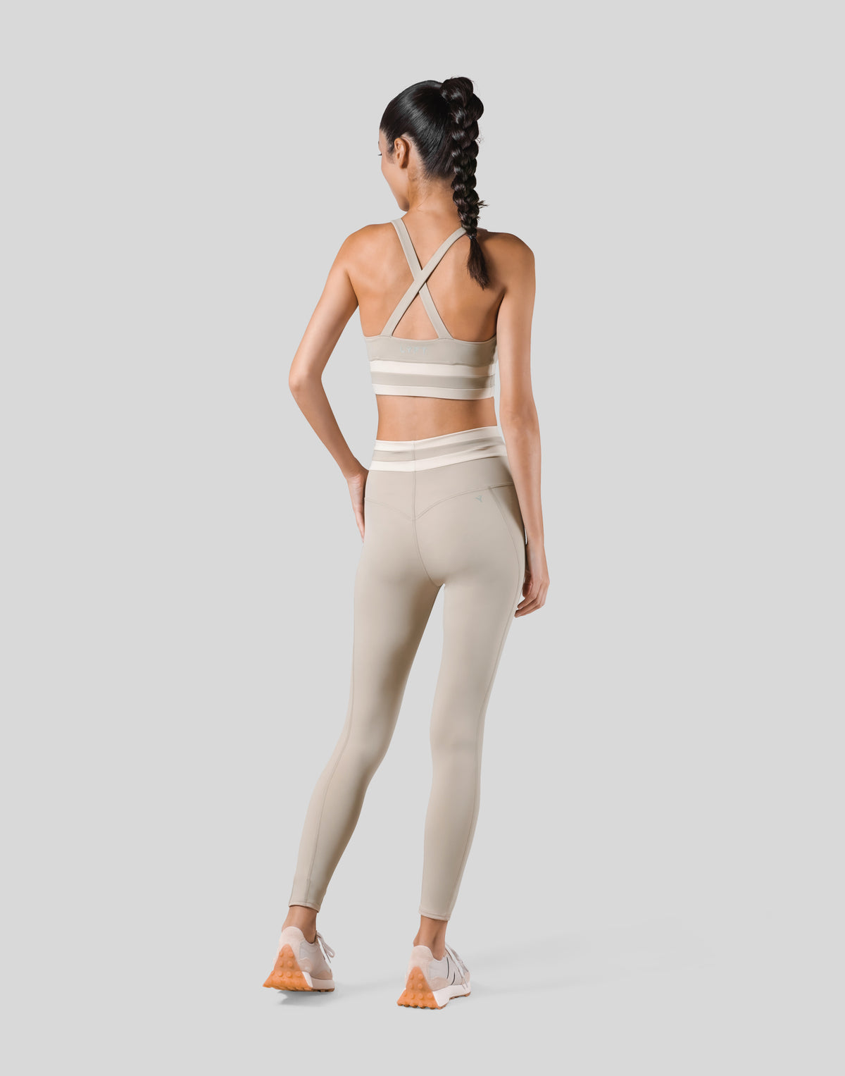 Stripe Cross Strap Bratop - Beige