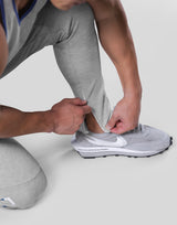 Stripe Logo Half Cut 3 Line Pants - Grey