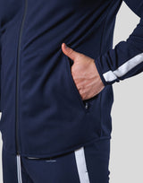 One Line Stretch Zip-Up Hoodie - Navy