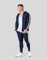 One Line Stretch Zip-Up Hoodie - Navy