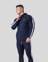 One Line Stretch Zip-Up Hoodie - Navy