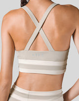 Stripe Cross Strap Bratop - Beige