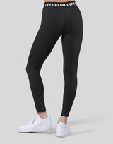 LÝFT Club Logo Rib Leggings - Black