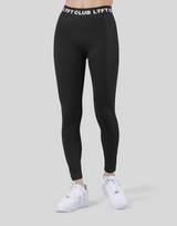 LÝFT Club Logo Rib Leggings - Black