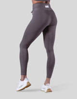 Ribbed Lace-Up Leggings - Ash Grey