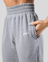 Wide Rib Baggy Sweat Pants - Grey