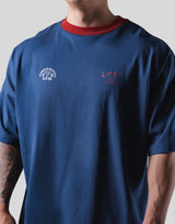 LÝFT × Power House Gym Logo Wide Shoulder Big T-Shirt - Navy