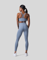 Woven Label Double Cross Strap Bratop - L.Blue