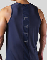 Back Mesh Pattern Stretch Tanktop - Navy