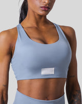 Woven Label Double Cross Strap Bratop - L.Blue