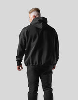 Logo Stitch Oversize Sweat Hoodie - Black
