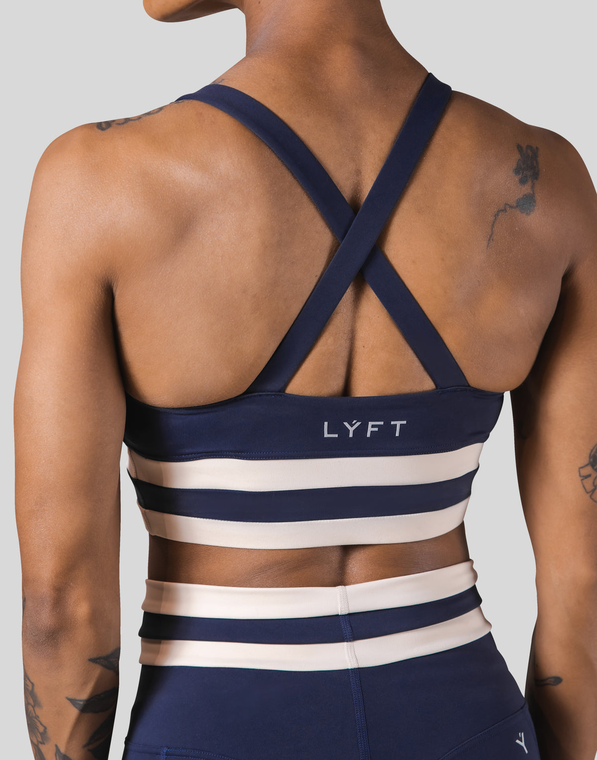 Stripe Cross Strap Bratop - Navy